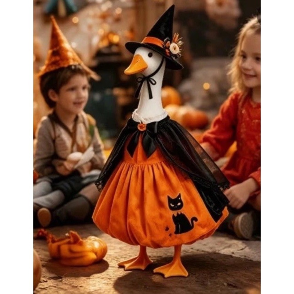 BUSINESS DAYS Halloween Witch Costume for 23in Porch Goose,